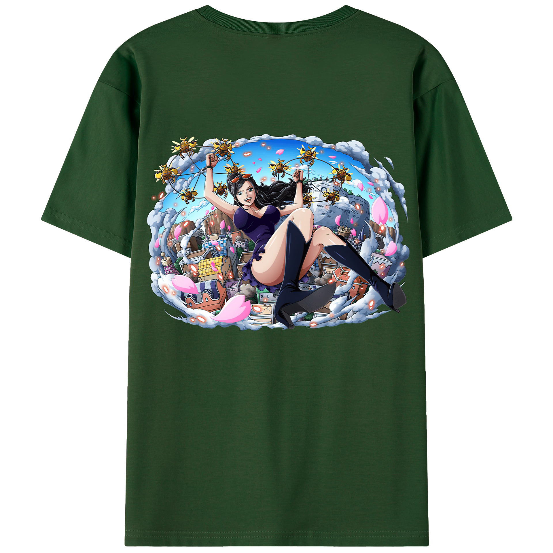 ワンピース ニコ・ロビン ONE PIECE Nico Robin 綿100％半袖Tシャツ（背面プリント）